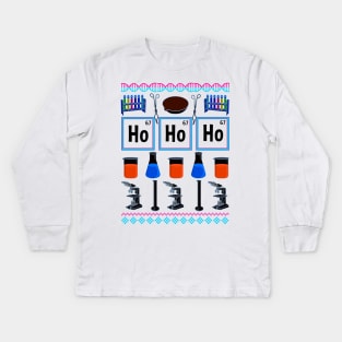 Science Gifts. Ugly Science Christmas Sweater. Ugly Chemistry Christmas. Kids Long Sleeve T-Shirt